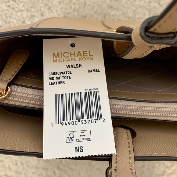 Michael Kors Walsh Medium Multifunction (MF) Saffiano Leather Tote - Camel - Picture 7 of 11